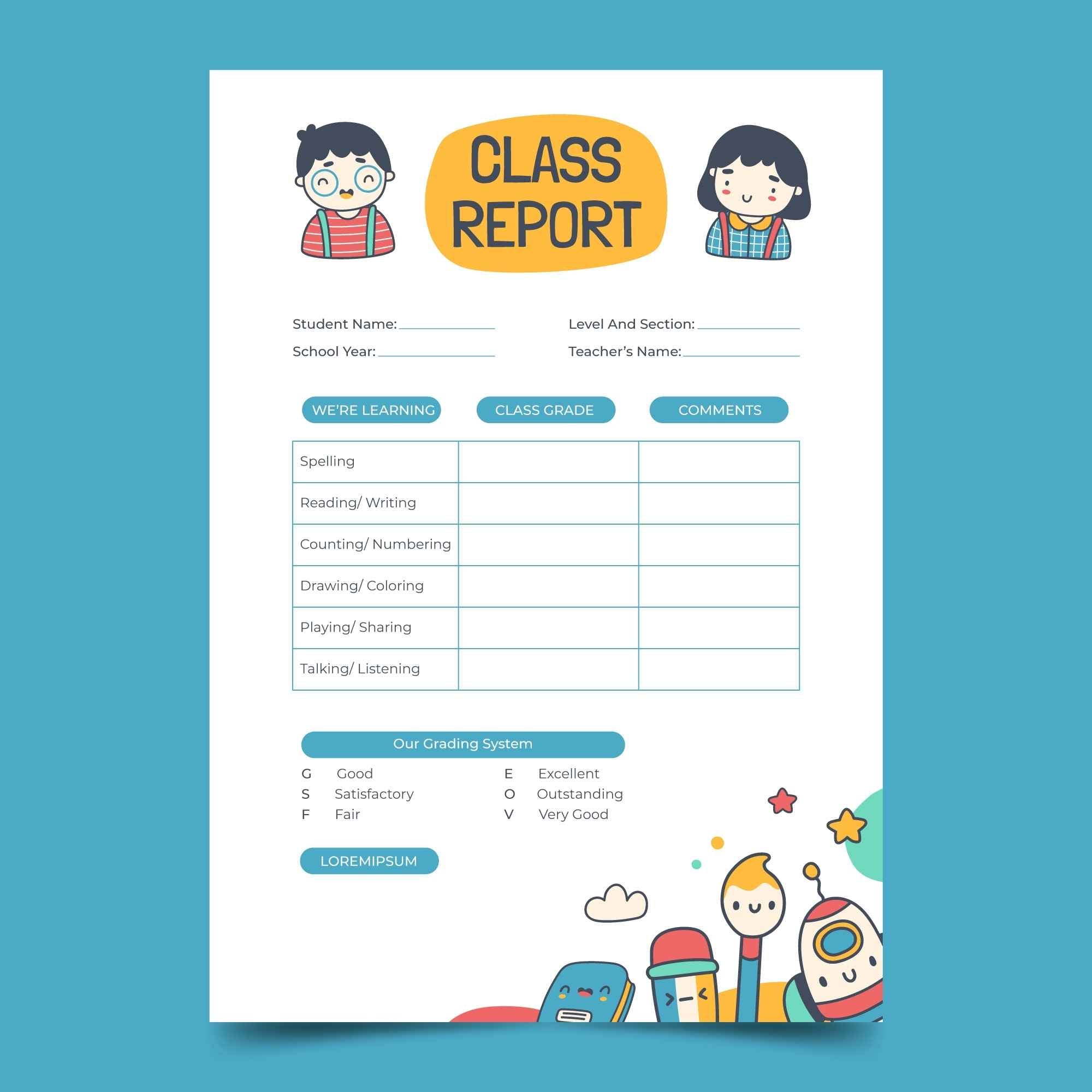 Report Card A4, A5 Size